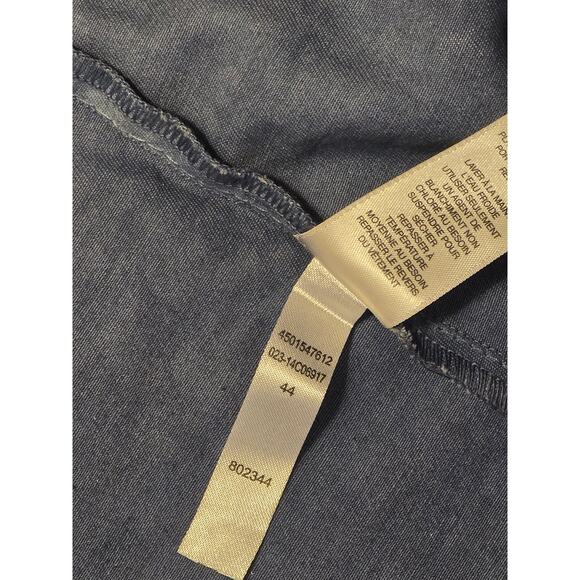 Chico's Foil‎ Print Open Front Jacket Size 2/L Blue to White Ombre Zip Pockets - Picture 9 of 10